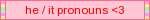 he/it pronouns <3