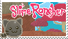 slime rancher logo with a tabby slime next to it