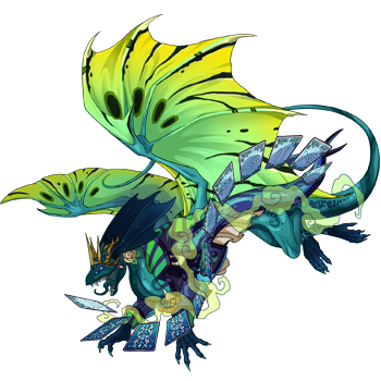 a blue and green mirror dragon from flight rising